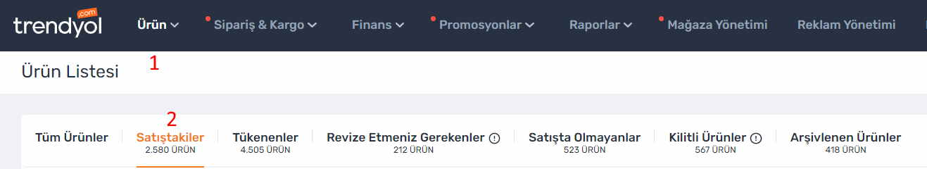 Hızlı Başlangıç - Trendyol Satıcı Paneli Ekranı